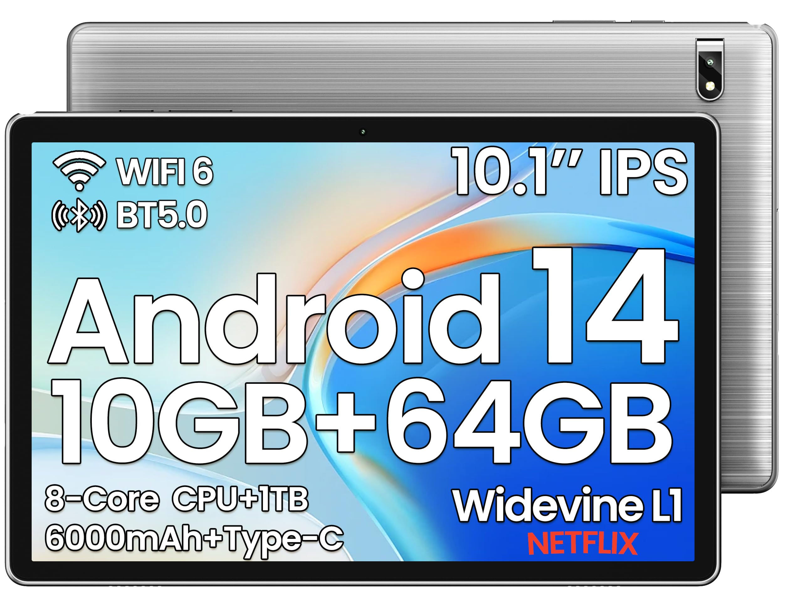 2025 Android Tablet Android 14 Tablet - 10 inch Tablet Octa-Core 10GB+64GB 1TB E
