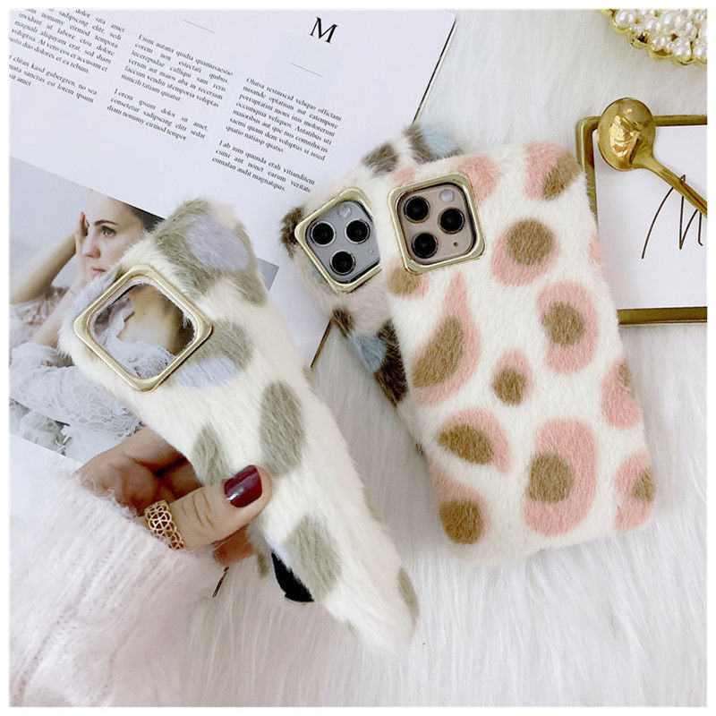 Miniatura: Luxury Leopard Winter Warm Plush Phone Case for iPhone
