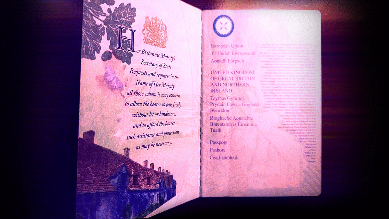 UK Passport under UV