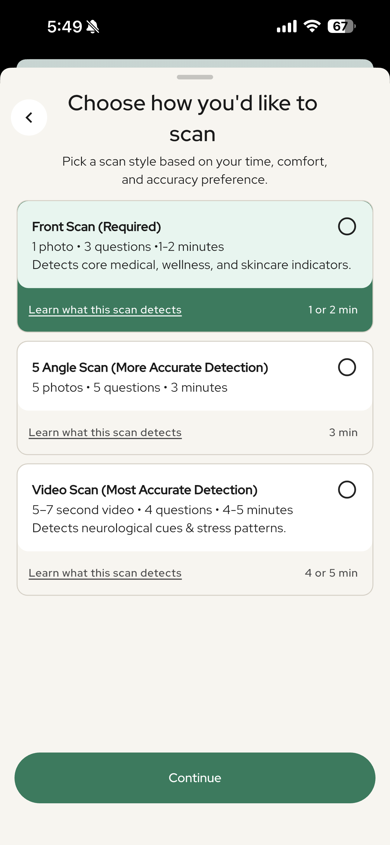 Choose your scan