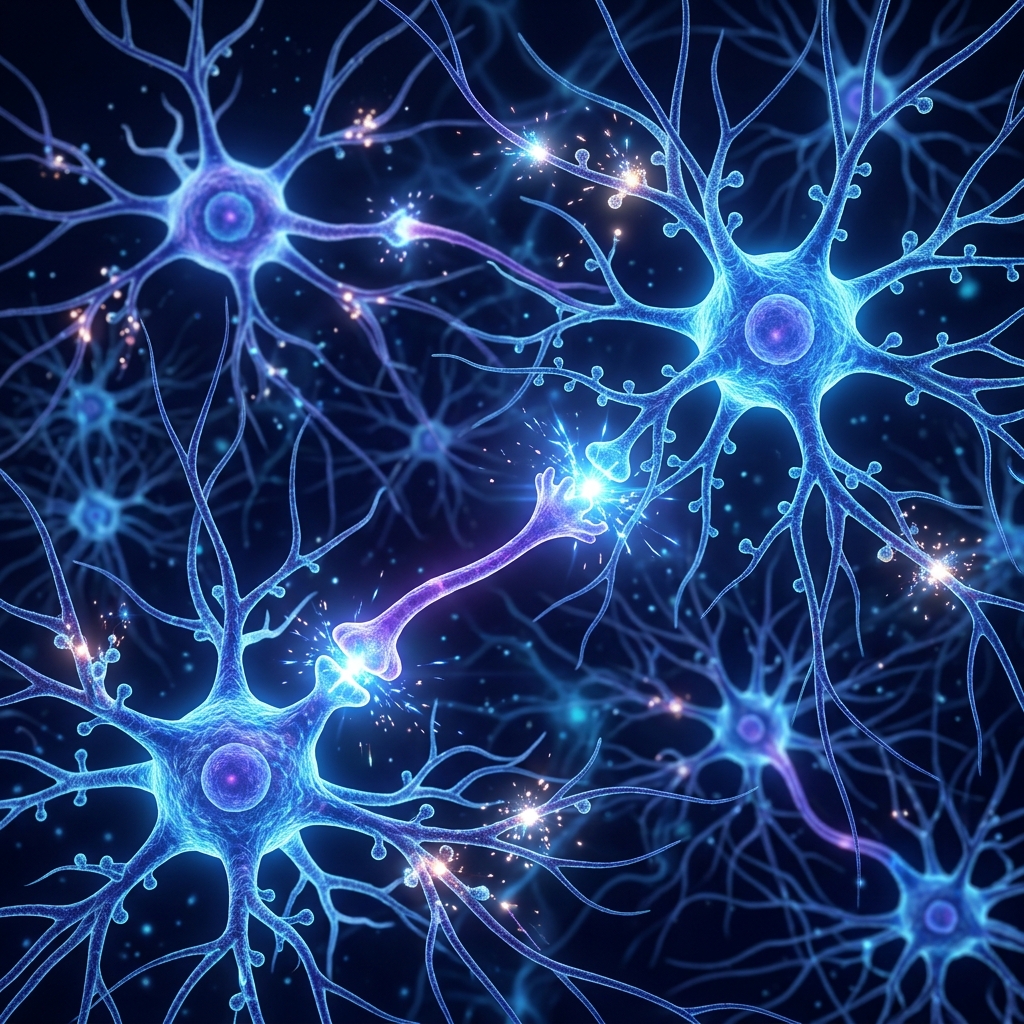 Neural synaptogenesis - neurons forming new synaptic connections