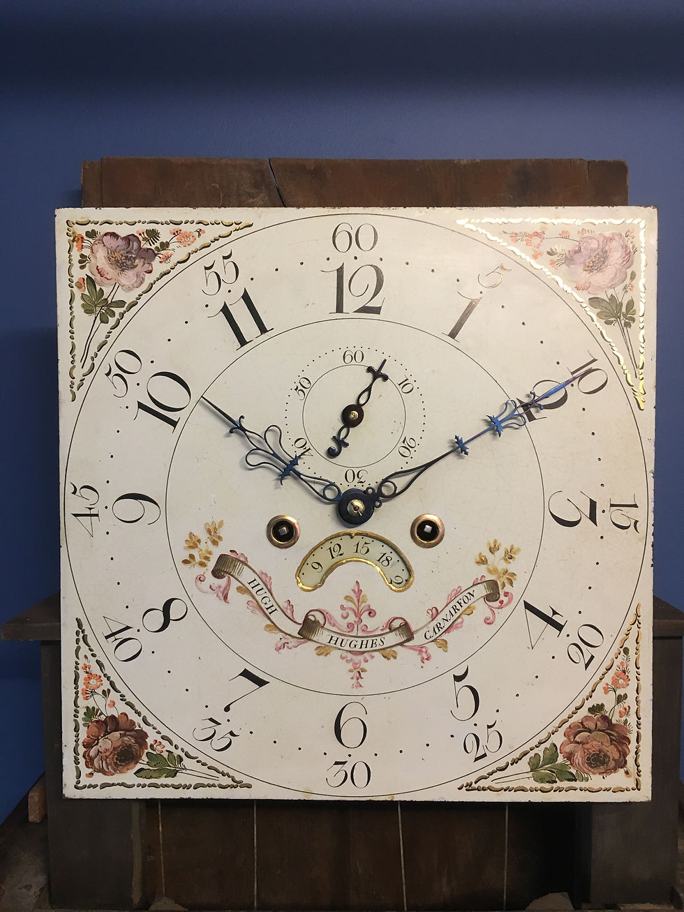 Thumbnail: Antique Mahogany Grandfather Longcase Clock made by Hugh Hughes C1800