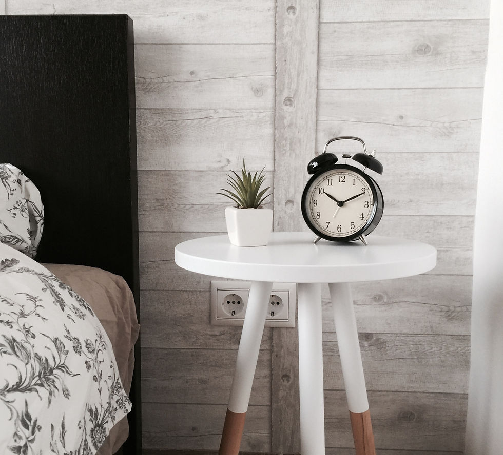 A clock on a table