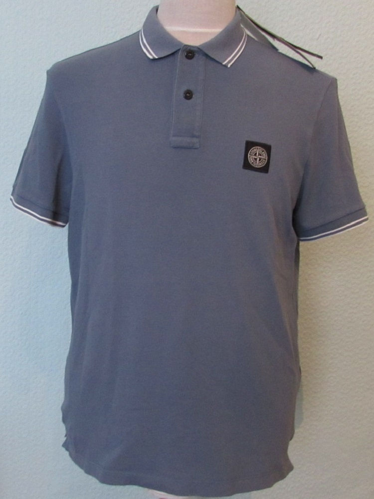 80152SC18 Stone Island Short Sleeved Polo Shirt in Avio Blue (V0024)