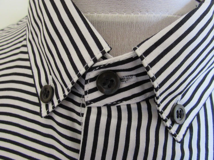 Thumbnail: 3G1CL7 1NHSZ Emporio Armani Long Sleeved Shirt in Black and White stripes