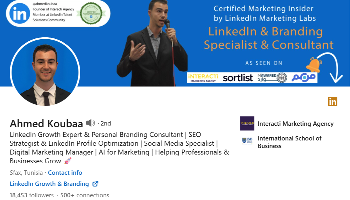 Screenshot of Ahmed Koubaa's LinkedIn Profile