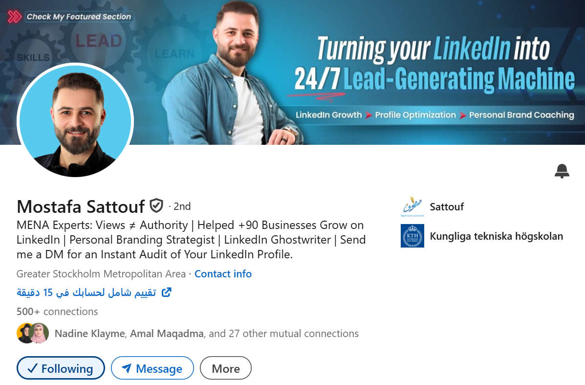 صورة من حساب مصطفى صطوف على لينكدان