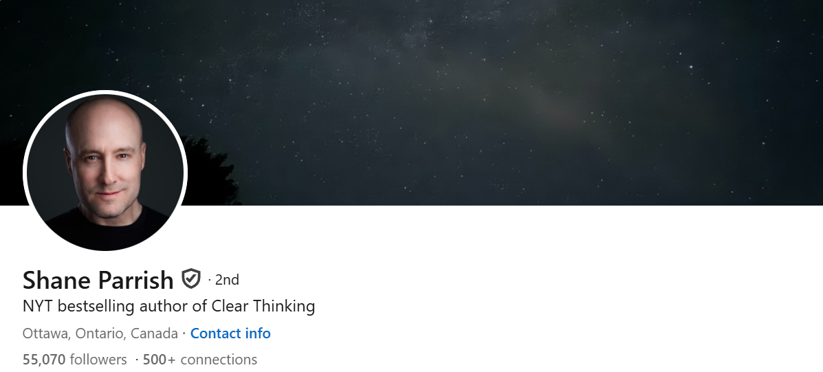 Screenshot of Shane Parrish's LinkedIn Profile