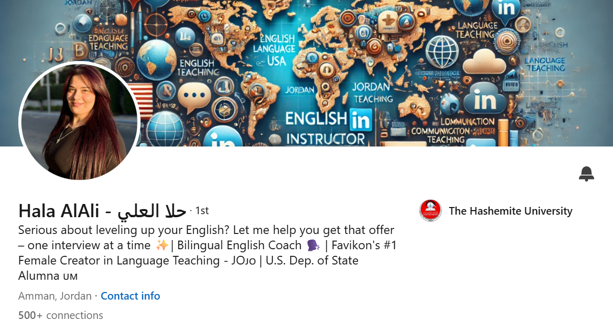 Screenshot of Hala AlAli's LinkedIn Profile