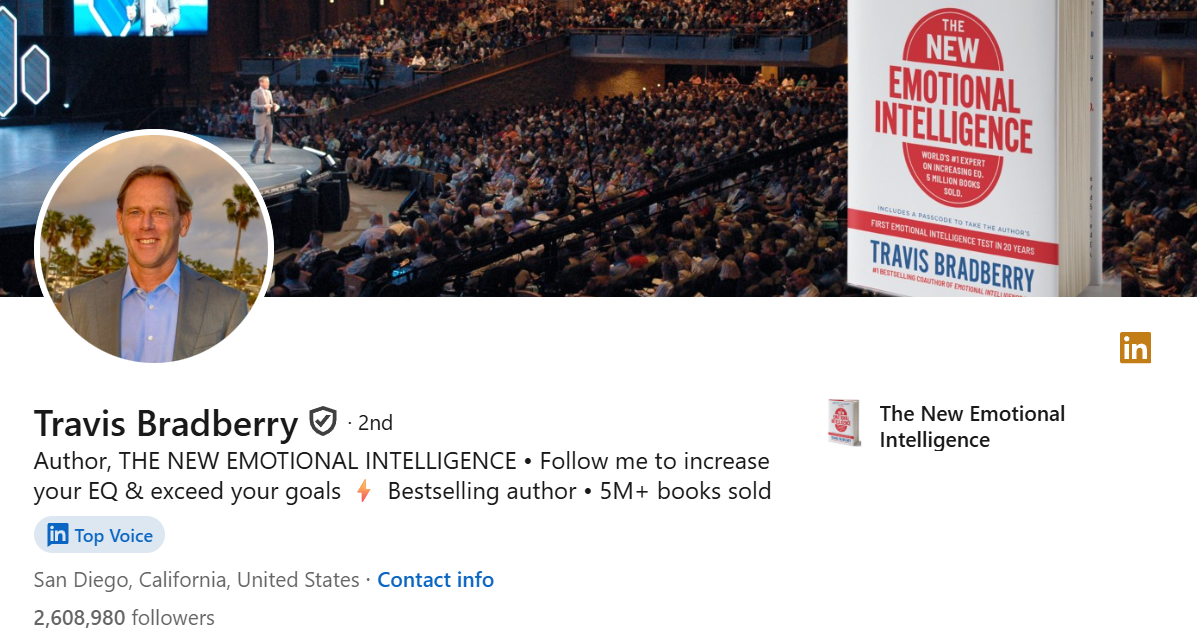 Screenshot of Travis Bradberry's LinkedIn Profile