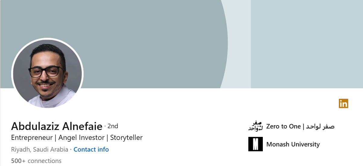 Screenshot of Abdulaziz Alnefaie's LinkedIn Profile