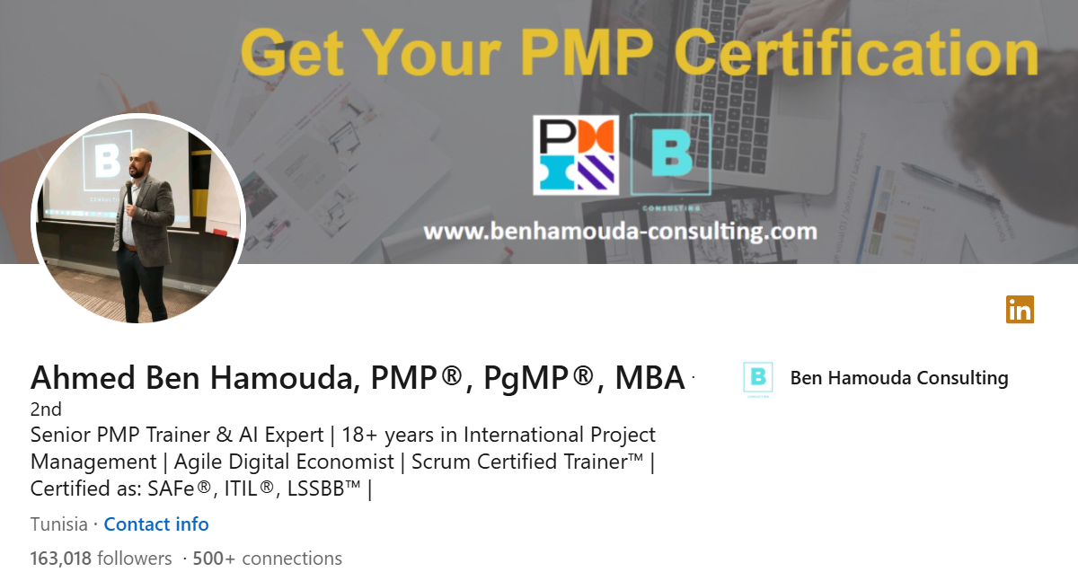 Screenshot of Ahmed Ben Hamouda's LinkedIn Profile