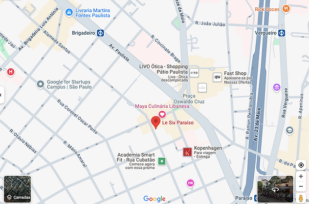 Mapa da localização do Le Six e seu entorno