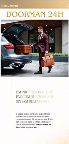 Doorman recepcionando sua bagagem ou compras