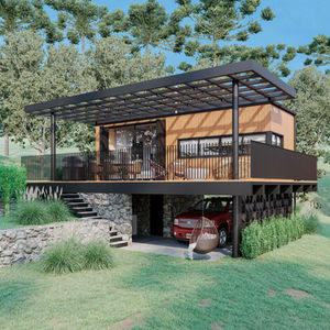 TINY HOUSE GRAMADO 20 20 Arquitetura Projeto de casas offshore pré-fabricado Box Modular Sustentável container kitnet FACHADA