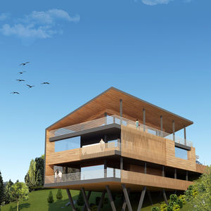 CASA BLAKE 20 20 Arquitetura construção de casa Serra Gaúcha casa suspensa fachada