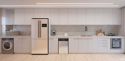 RESIDENCIAL MORRO DOS SINOS 20 20 ARQUITETURA PROJETO DE CASAS CONTEMPORÂNEA COZINHA E LAVANDERIA BRANCA CLEAN MODERNA