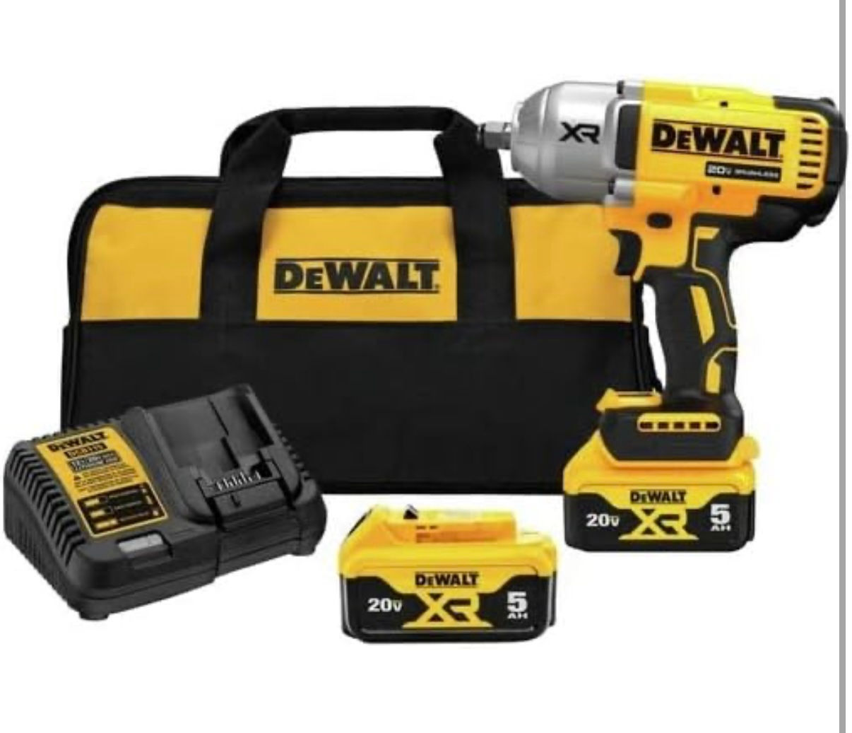 Dewalt 1/2” Impact Kit W/ 5ah Batteries 