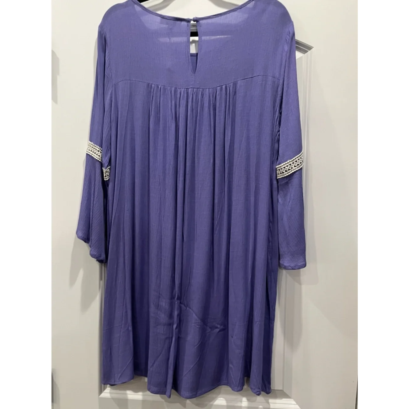 Hayden Los Angeles Lavender Boho Lace Shift Dress Size M & L 3/4 Bell Sleeves
