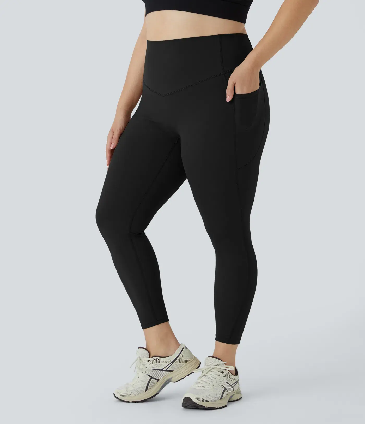 Halara UltraSculpt High Waisted Tummy Control Leggings Seamless Black Plus Size