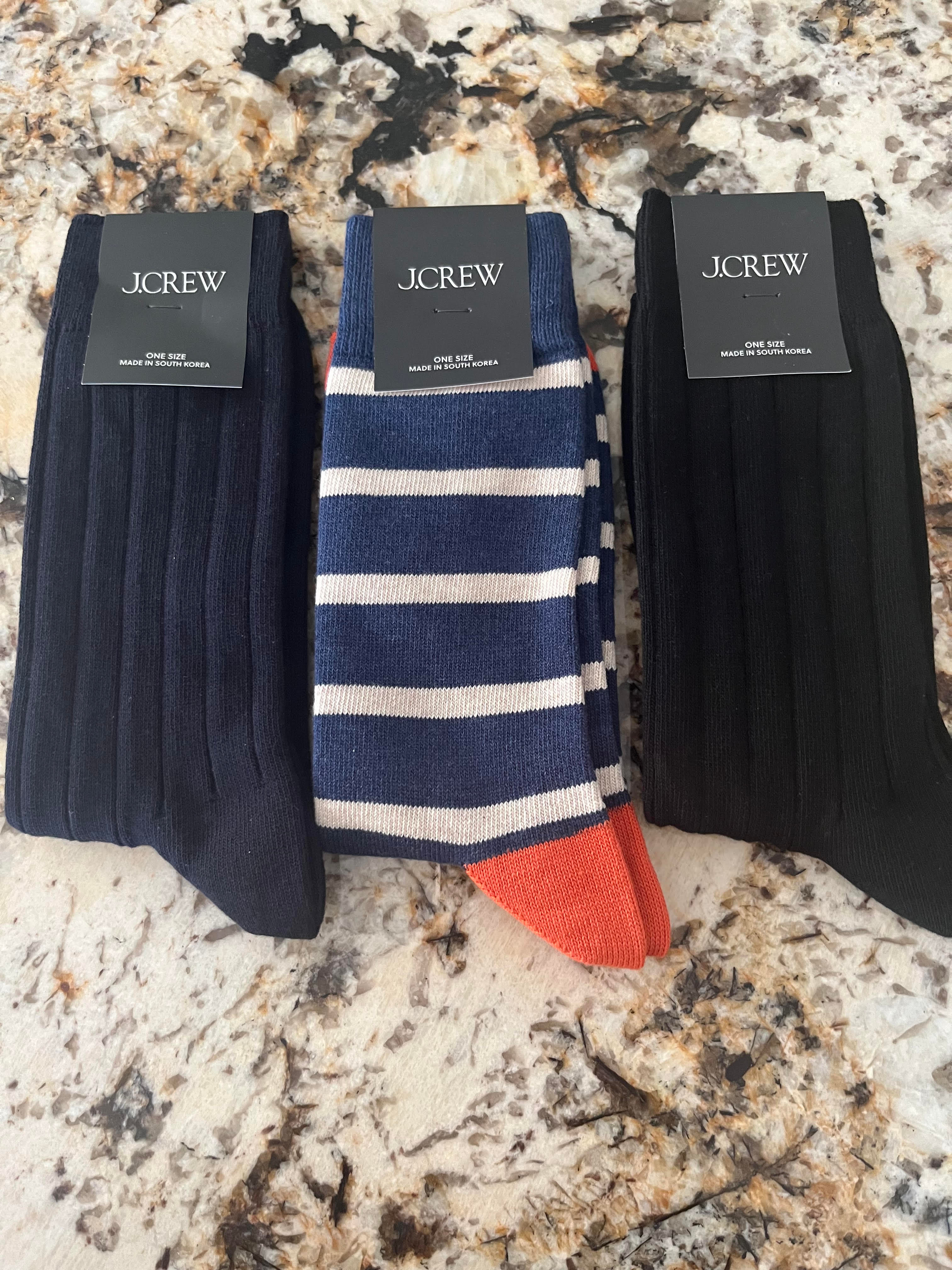 J.Crew Men's Ribbed Crew Socks | One Size | Soft Cotton Blend | Classic Everyday