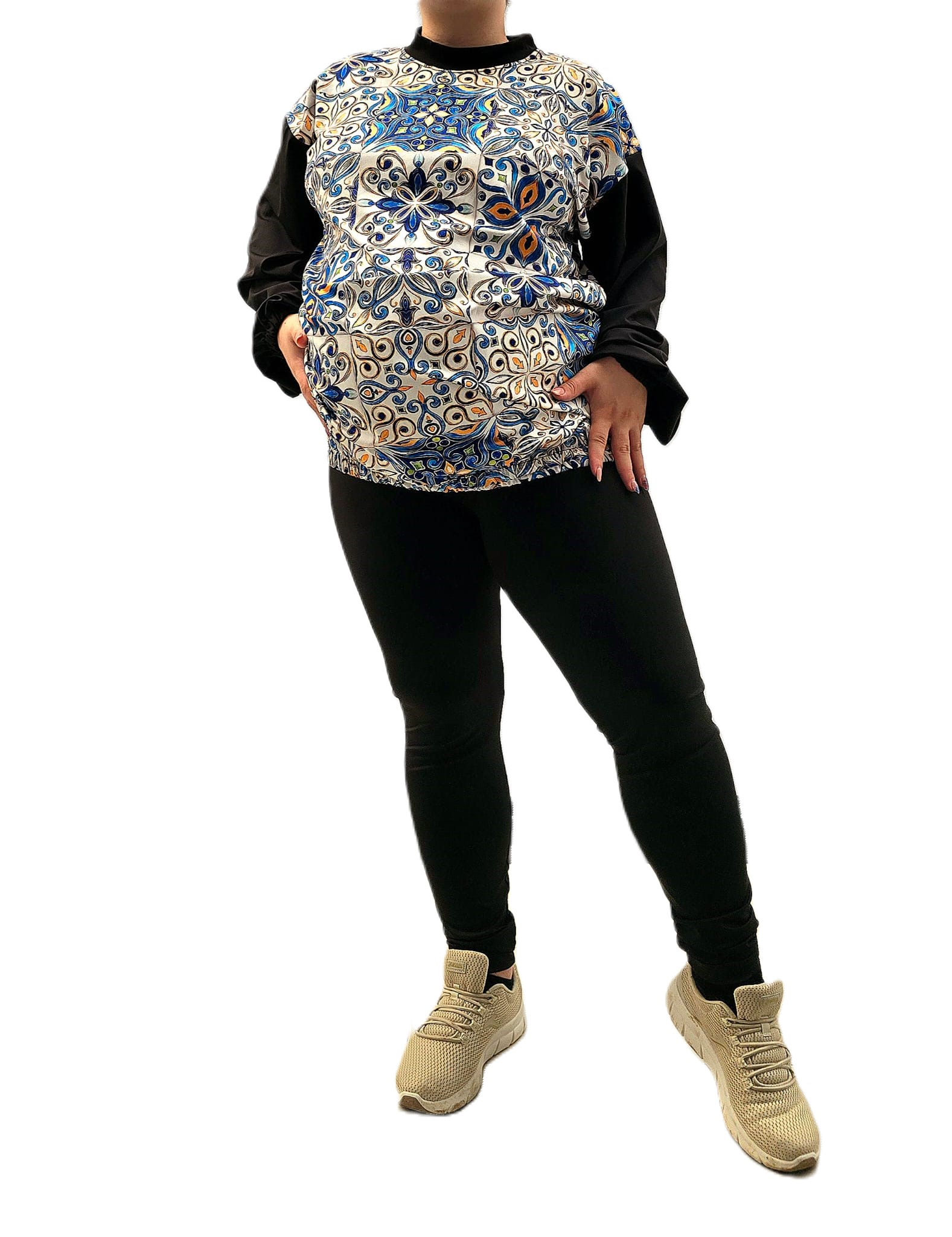 Blue and white sports blouse