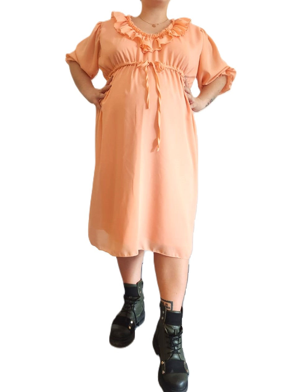 Maternity veil dress with facing