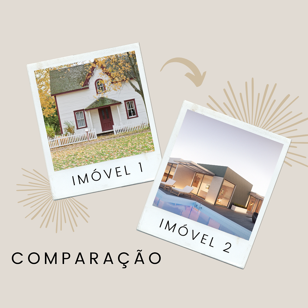 Duas fotografias de imóveis para comparação