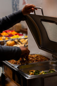 Buffet breakfast served in a colonial-style dining room at Boutique Hotel Rumi Punku in Cusco, Peru