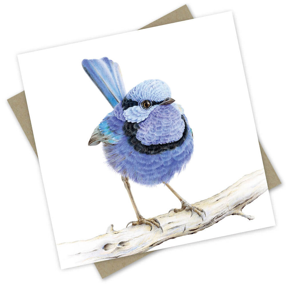 Thumbnail: Birds Greeting Cards PopCornBlue