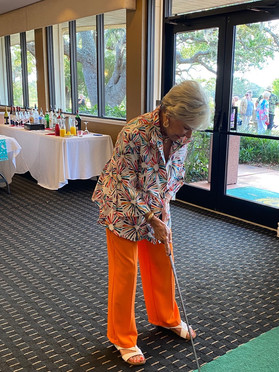 Member Ginger Newman at the putting green