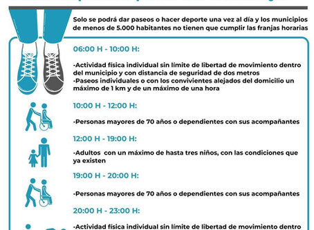 Horarios y normas para pasear y hacer deporte