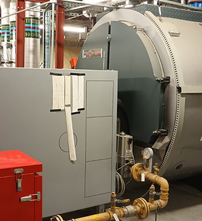 Commercial boiler system in a mechanical room