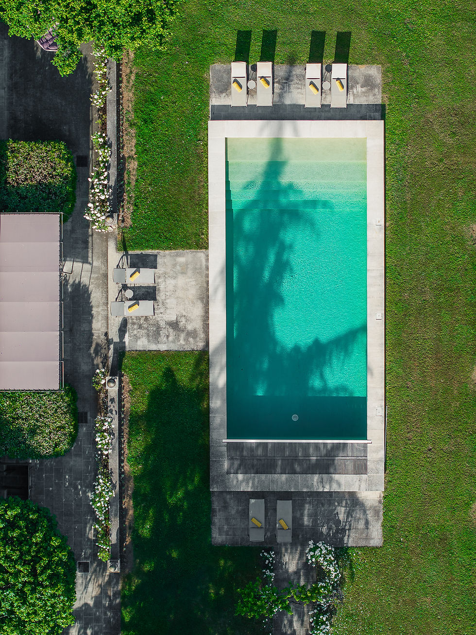 The heated pool from a birds eye view of your luxury villa Luberon