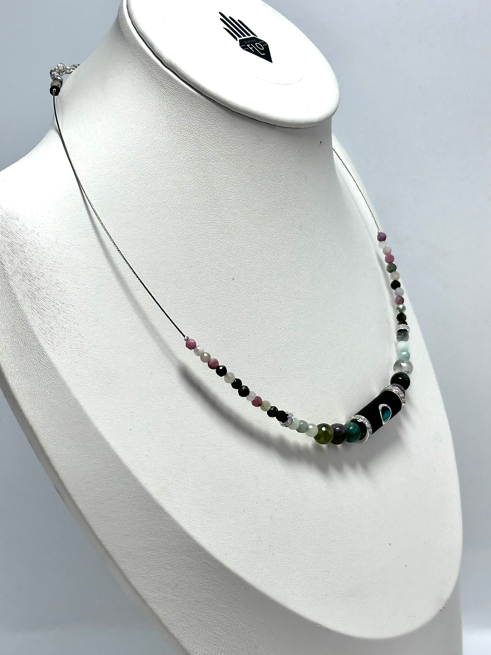 Miniature : Collier, Ébène , nacre abalone 