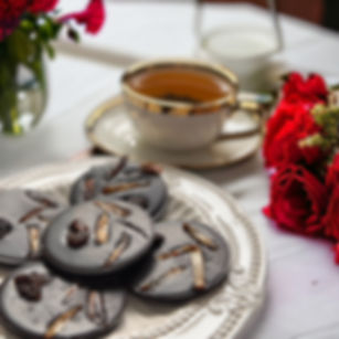 Carob medallion with dates and cherries