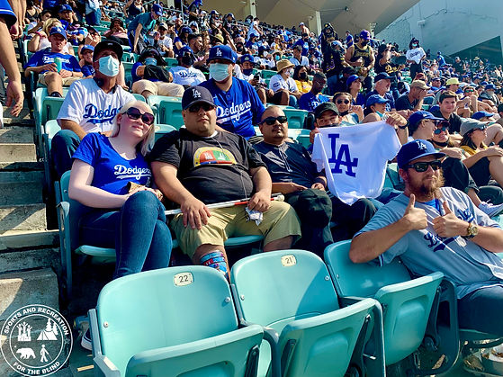 A image of a blind group at a Dodgers baseball game
