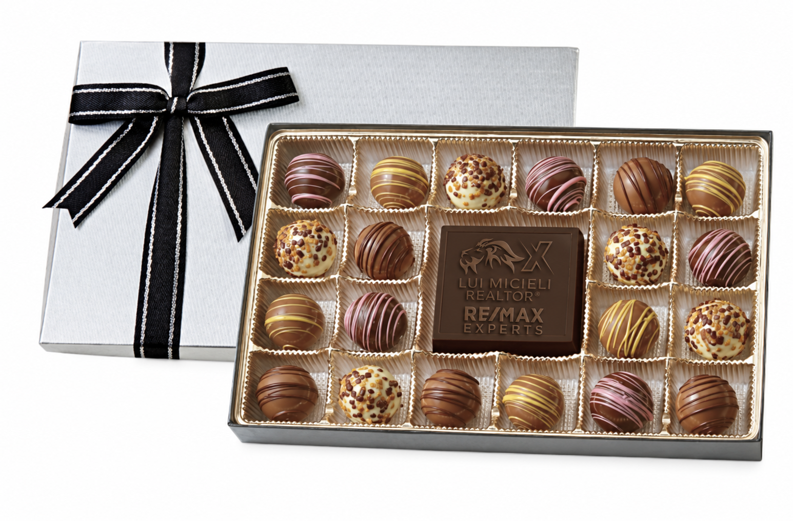 Truffles DARK Chocolate - 20-Pieces SILVER BOX