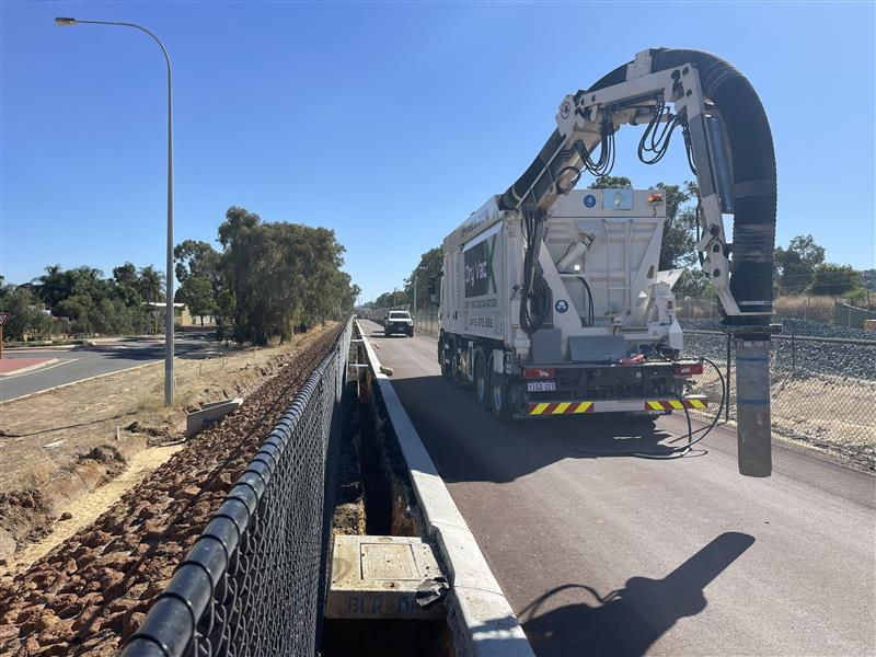 Rail and transport infrastructure vacuum excavation services Perth WA