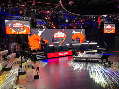 Full stage setup of the NACE Starleague Grand Finals venue