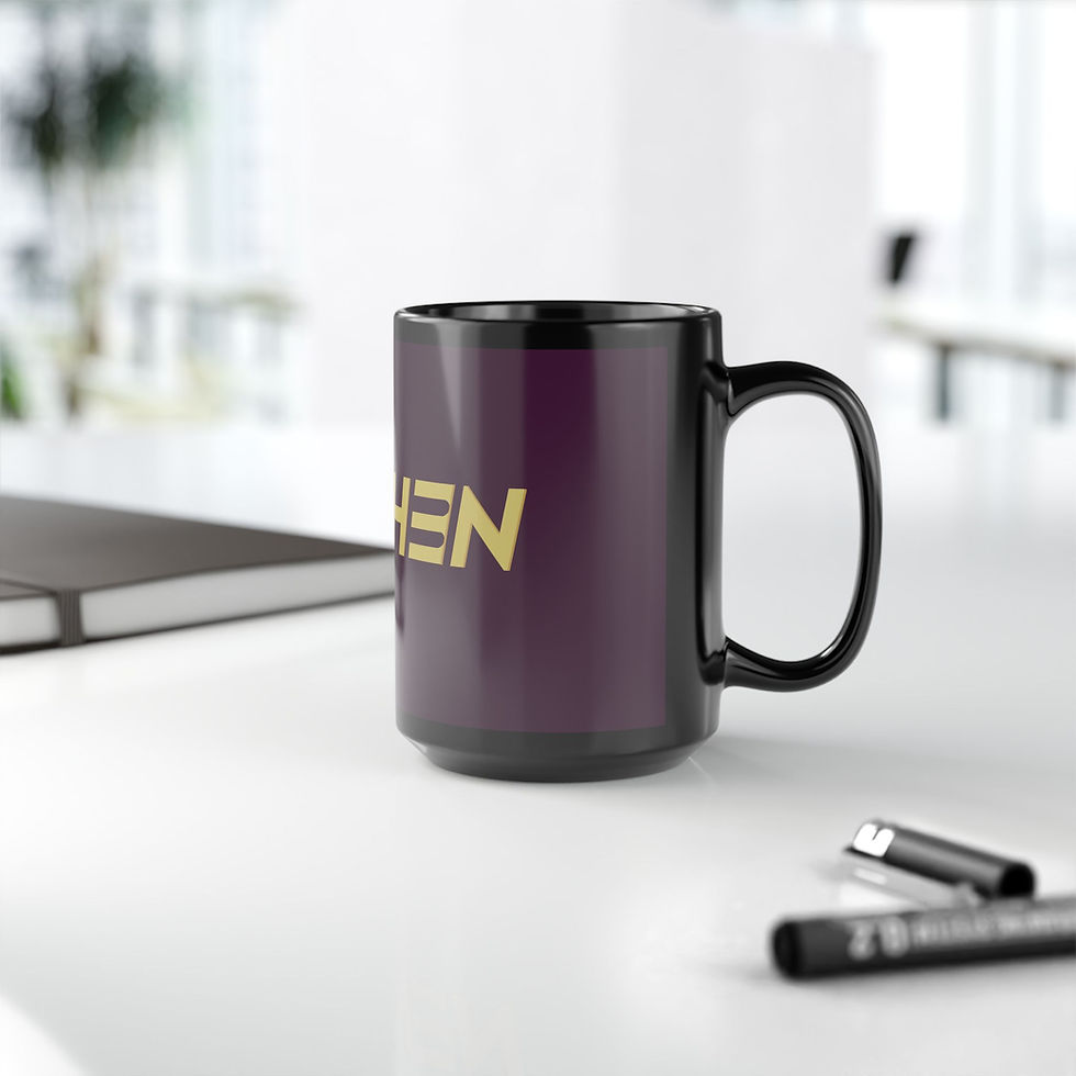 Thumbnail: Two-Tone Royal Purple & Black Coffee Mug Hyphen Logo