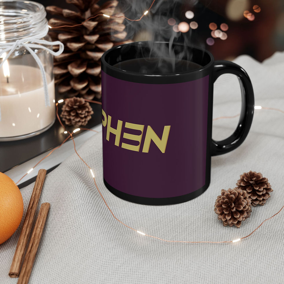Thumbnail: Two-Tone Royal Purple & Black Coffee Mug Hyphen Logo