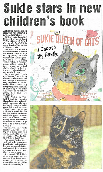 Sukie Queen of Cats article Dumfries COurier