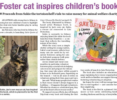 Sukie Queen of Cats article in the Orcadian