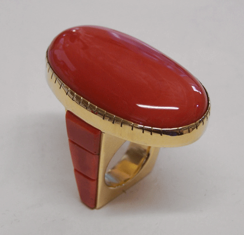 Michael Garcia - Coral and Gold Ring