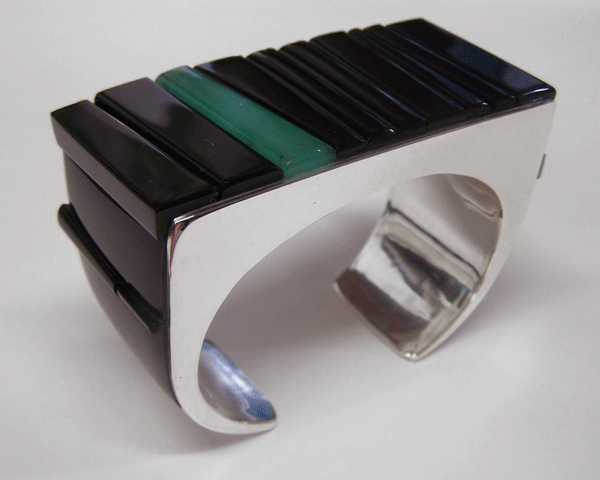 Michael Garcia - Black Jade and Chrysoprase Bracelet