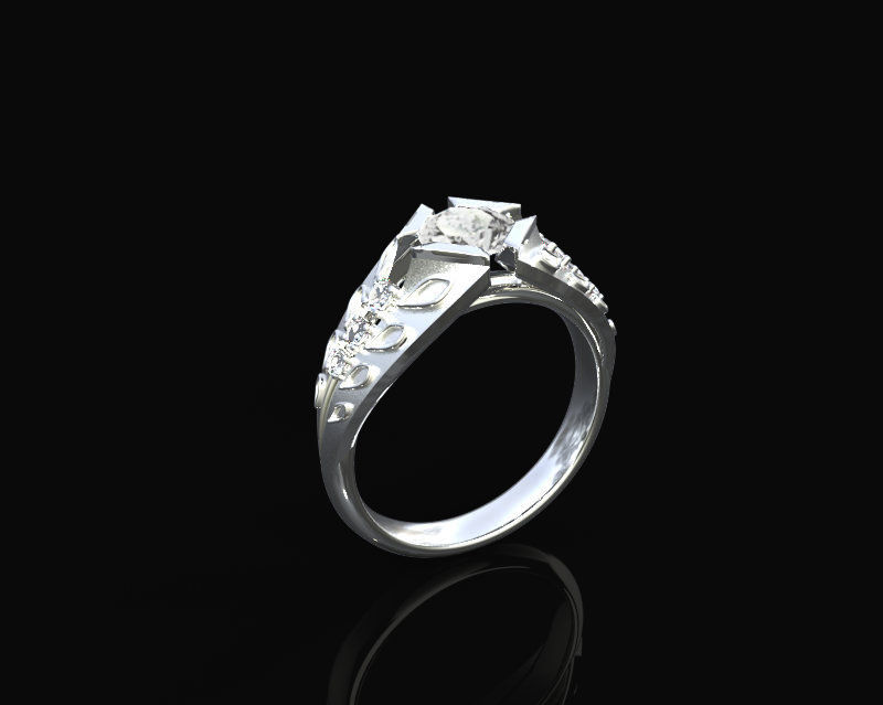 Shoulder detail solitaire lab diamond ring set in silver for those who enjoy wearing timeless and contemporary jewellery.