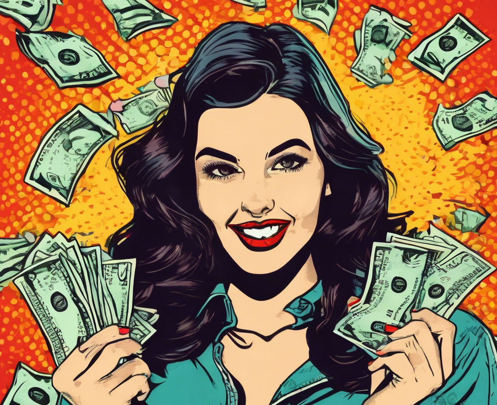 fun young woman dark hair empowered with money.jpg