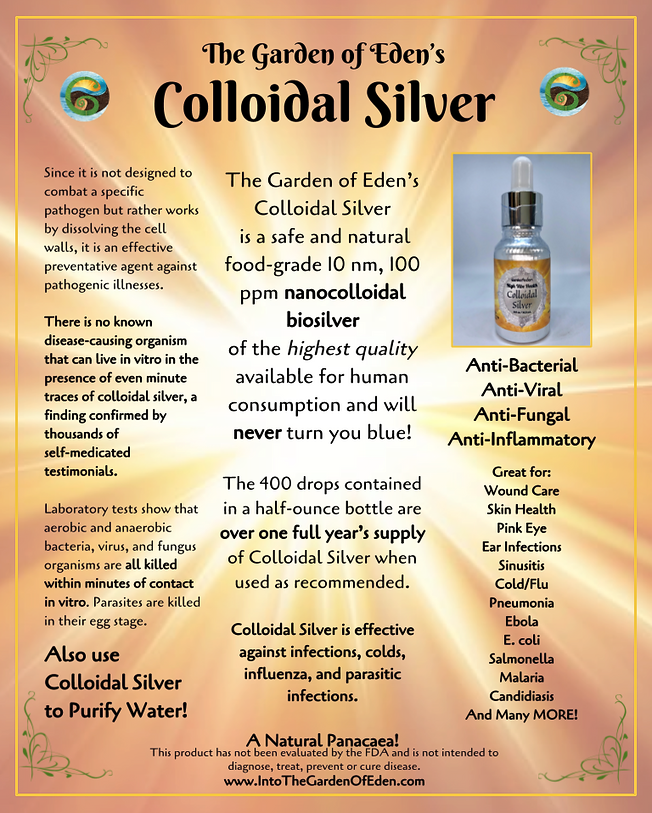 Garden of Eden Colloidal Silver Display