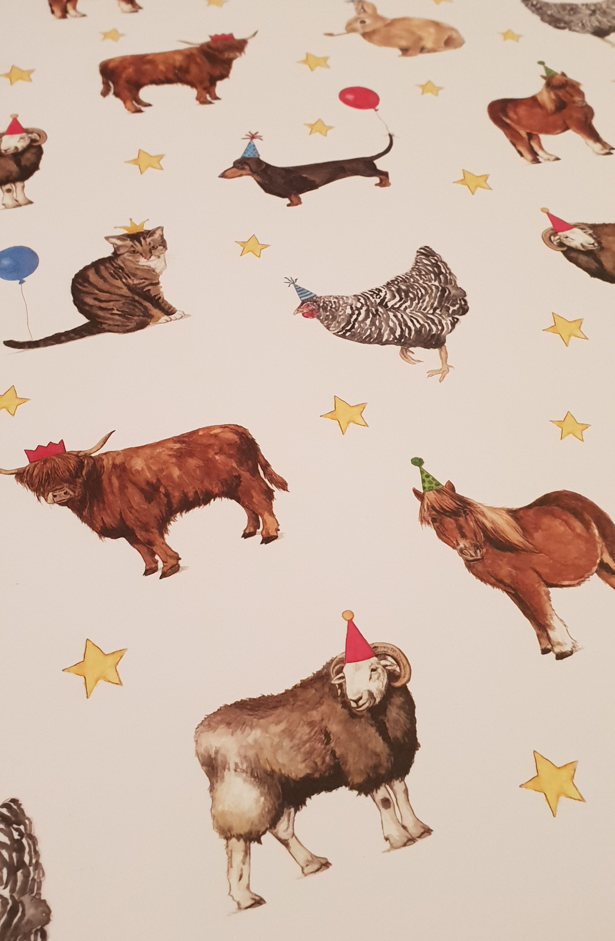 Party Animals Wrapping Paper with Tag